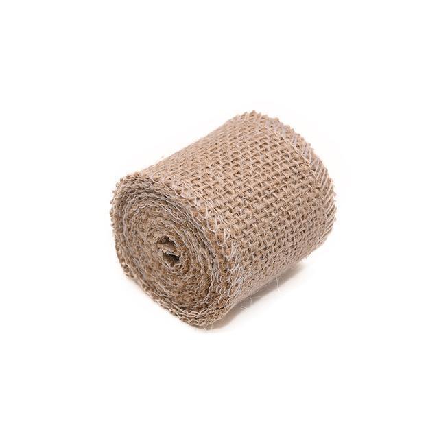 2M Natural Jute Ribbon Rolls Decor 3 cm - 6 cm ( 2 Rolls) - bamagate-com