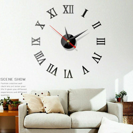 3D Acrylic Mirror Art Sticker Wall Clock - Bamagate