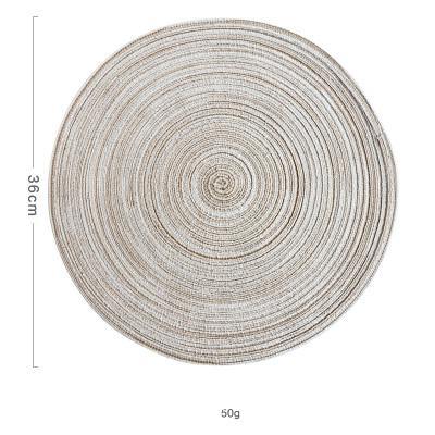 Round Design Table  Solid Linen Table Mat - bamagate-com