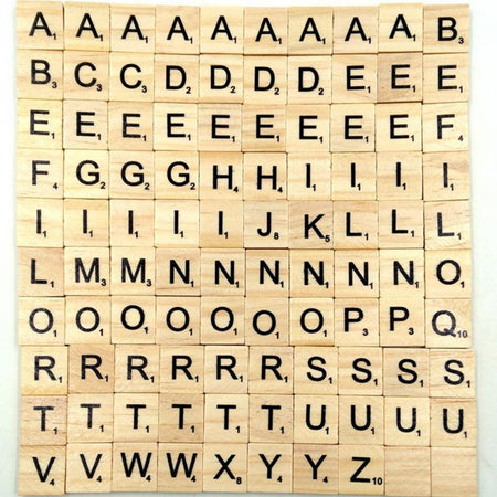 100Pcs Letter Set Word Scrapbooking Scrabble Number Alphabet Tile Wooden - bamagate-com