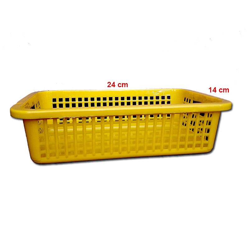 rectangular plastic basket