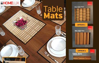 Bamboo Table Mats 6 PC Set - bamagate-com